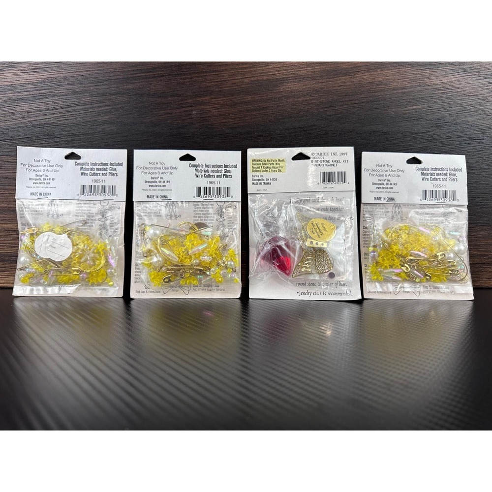 Darice Birthstone Angel Kits Lot 4 November Topaz January Garnet Safety Pin